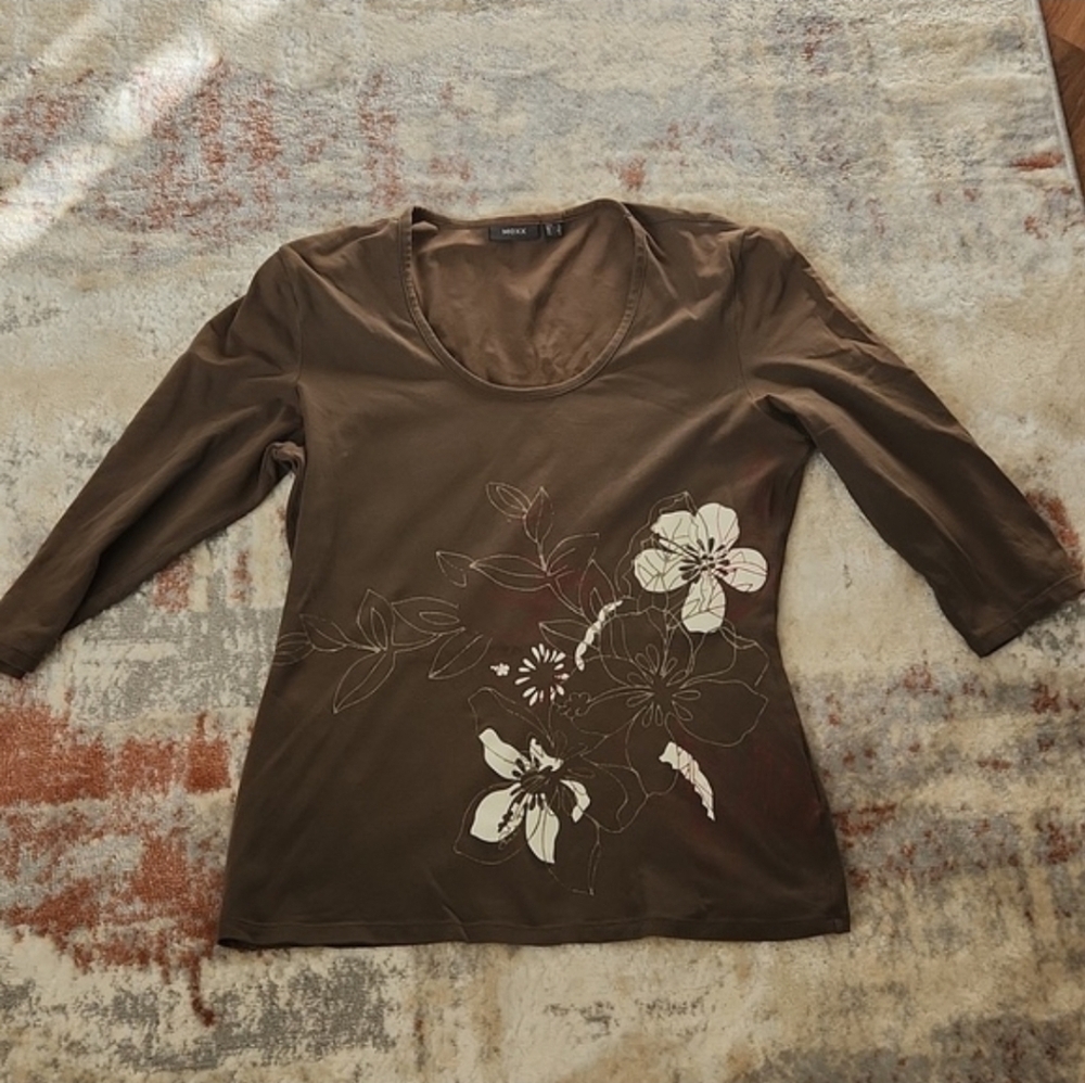 MEXX top - floral design 3/4 length sleeves - L